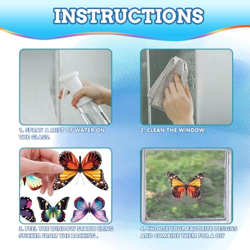 Peacoblue Reusable Window Static Clings Stickers Decal 30cm×90cm - Image 3