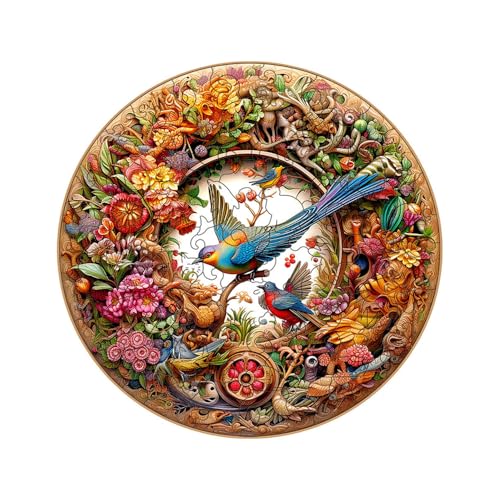 CENPEK Wooden Jigsaw Puzzles, Wise Bird Wooden Puzzles for Adults Unique Shaped Animal Wood Puzzles, Wooden Animal Puzzles for Adults
