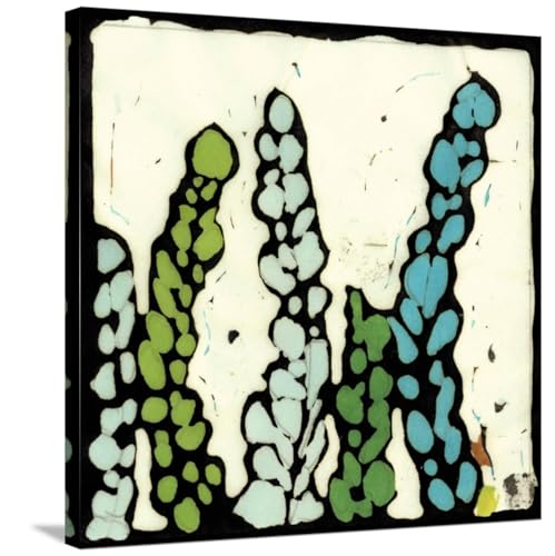 ART.COM Stretched Canvas Print Teal Batik Botanical III by Andrea Davis, 30" x 30"