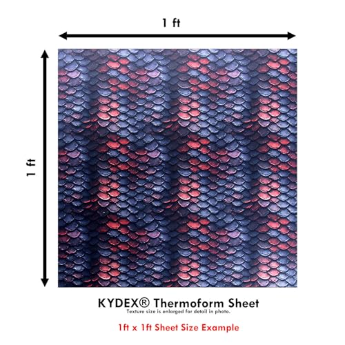 Image of KYDEX Thermoform Sheet - (P1 Texture) - (Infused Print) - (12in x 12in) - (Dragon Scales #1) - (1 Sheet) - (for Holster Making & Hobby) - (USA Made)