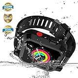 Apple Watch Waterproof Case for 42mm Apple Watch Series 3 & 2, EFFUN IP68 Waterproof Shockproof Impact Resistant Apple Watch Case Rugged Protective iWatch Case + 2 Soft Silicone Apple Watch Band Black
