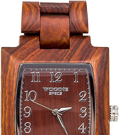 Handmade Solid Wood Men's Rectangle Watch Made with 100% Natural Red Sandalwood