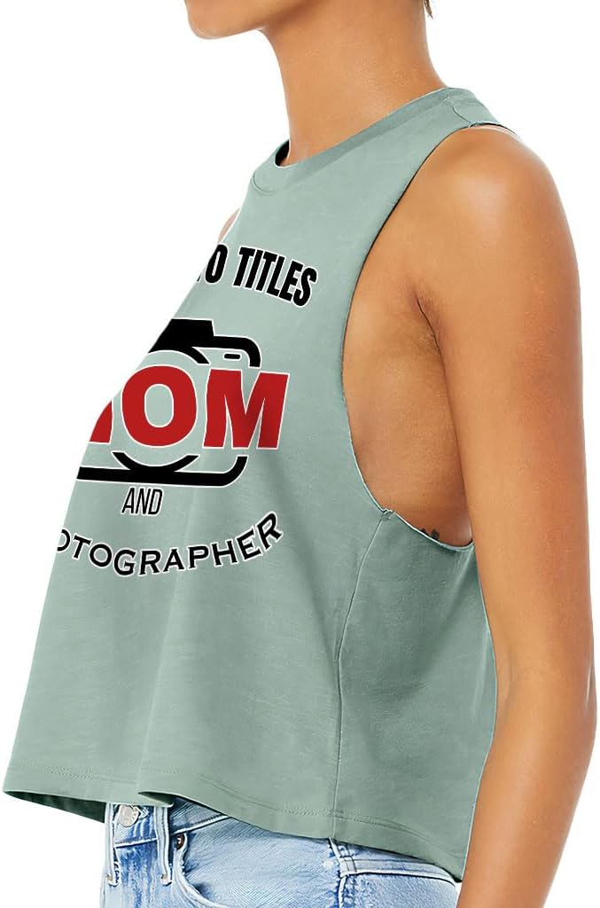 Mom and Photographer Racerback Cropped Tank - Art Women's Tank - Funny Tank Top