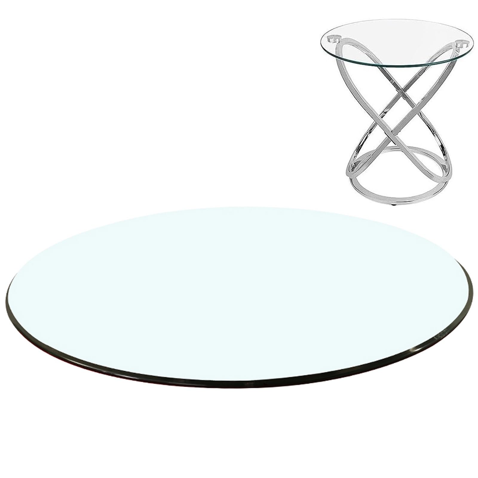 SAGIDAR Tempered Glass Round Table Top, Round Tempered Glass, Glass Table Top, Glass Dining Table Top, Round Glass Top Panel, For Coffee Table/Dining Table, 15IN 20IN 25IN 30IN 35IN
