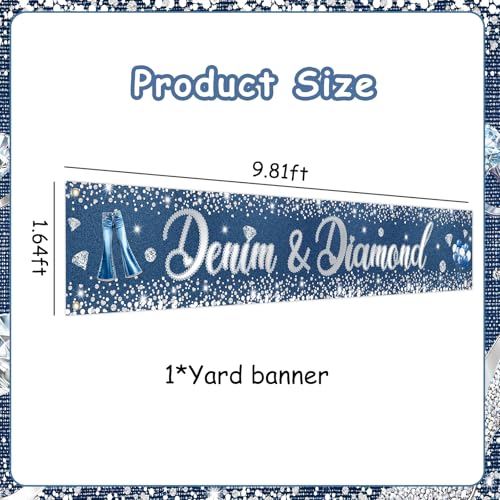 Bannière sur le thème du denim et strass chic de 3 mètres - 5