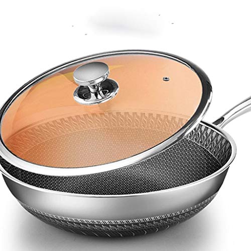 Wok acero inoxidable 304 doble cara con patrón antiadherente miniatura 4