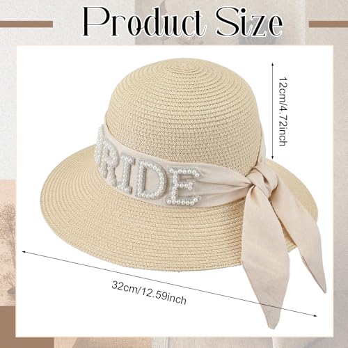 Sombrero de playa beige para mujer miniatura 6