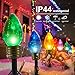 Jumbo C9 Christmas Pathway Lights Outdoor - 8.5 Feet 5 LED C9 Walkway Light, C7 Light Covered Jumbo Multicolor Bulb Christmas Lights Outdoor Decorations for Lawn Holiday Outside Yard Garden