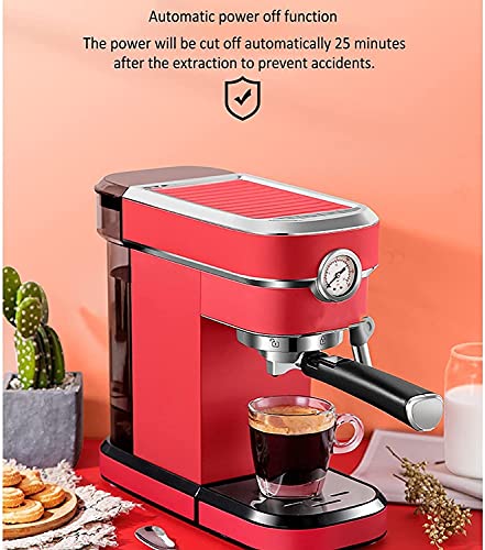 Máquina de café espresso semiautomática, máquina de café espresso y cuppuccino, con espumador de leche, molinillo de… - Imagen 4