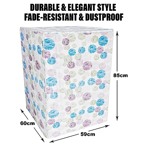Image of Kuber Industries Dot Print Washing Machine Cover | Soft PVC Top Load Fully-Automatic Washing Machine Cover | Multi