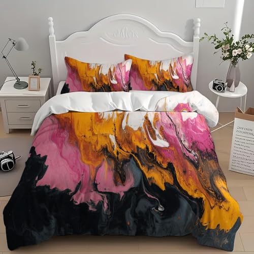 Parure de lit 3D 260x240 cm marbre abstrait avec housse de couette - 4
