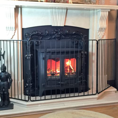Überragend qualitativ hochwertiger Feuerschirm / Kamin Gitter H76cm Feuerschirm mit einer kindersicheren Verriegelung von Crannog