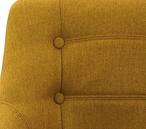 Brage Living Swivel Bar Stool With Back, Adjustable Fabric Tufted Barstool, Upholstered Counter Height Airlift Bar Chair For Kitchen Dining Cafe (Yellow) #TOP6