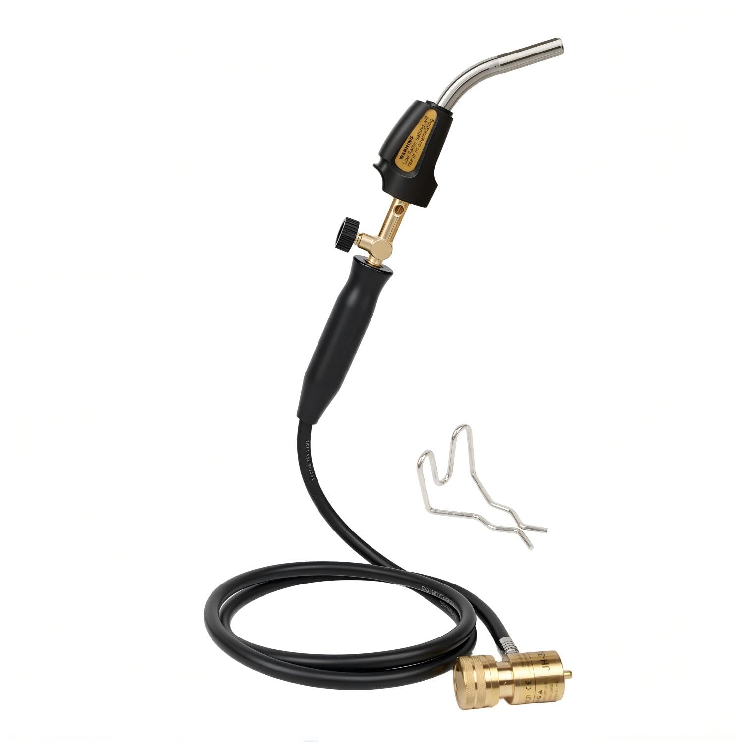 ICOOL Torcia a propano con tubo flessibile, torcia a gas Mapp con valvola, accensione rapida e regolazione del calore, torcia per saldatura di tubi in rame, gioielli, impianti idraulici, HVAC