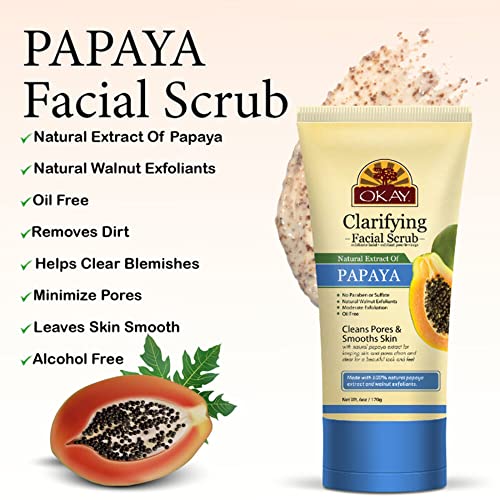 Okay Papaya Facial Scrub 6Oz / 170Gr #TOP3