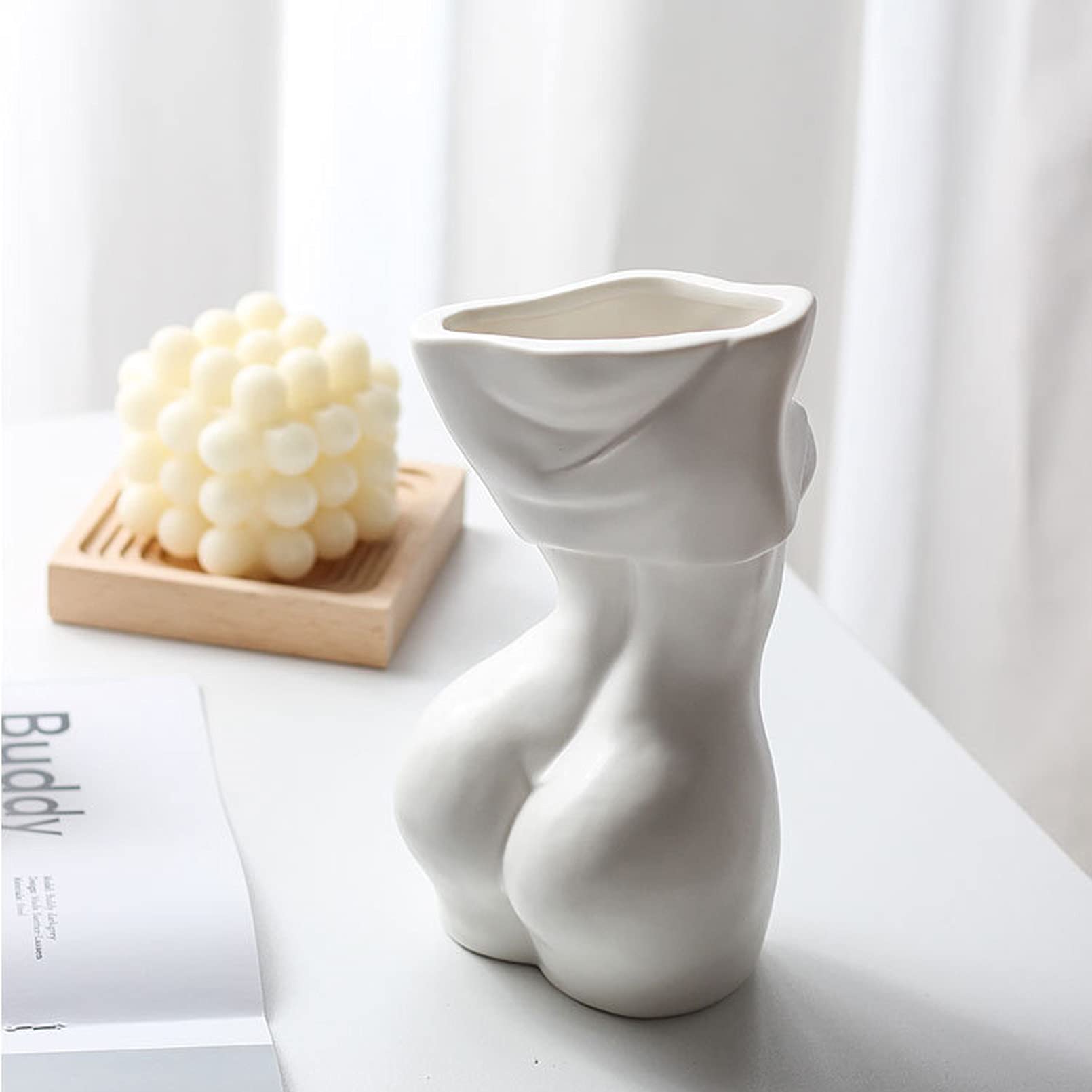 Cutfouwe 3er Set Vasen Deko Weibliche Form Vase Körper Keramik Vase Butt Vase Boho Vase Frauenkörper Blumenvase Kleine Vasen Set Geschenk für Freunde und Familie Weihnachten Wohnkultur,3 pcs