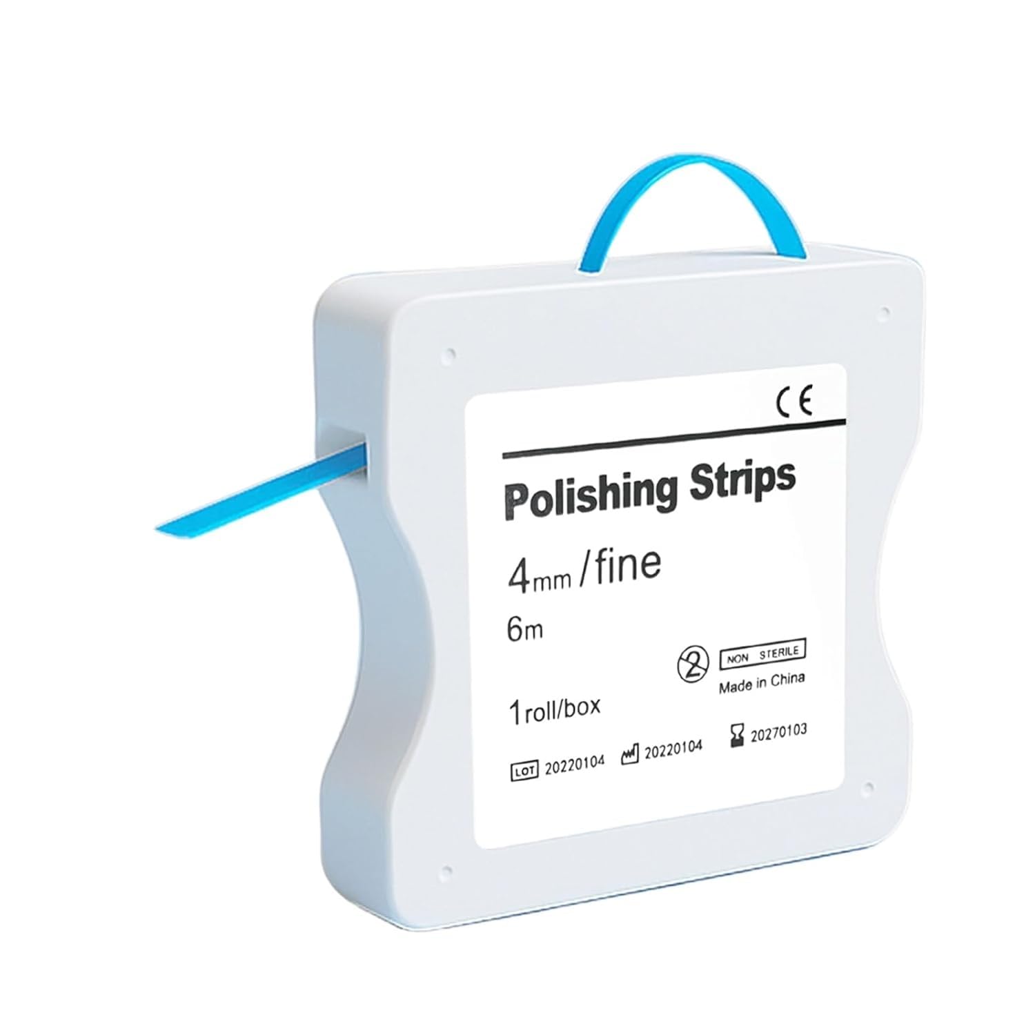 Papel de lija dental 60 μm 4 mm x 6 m/rollo resina azul