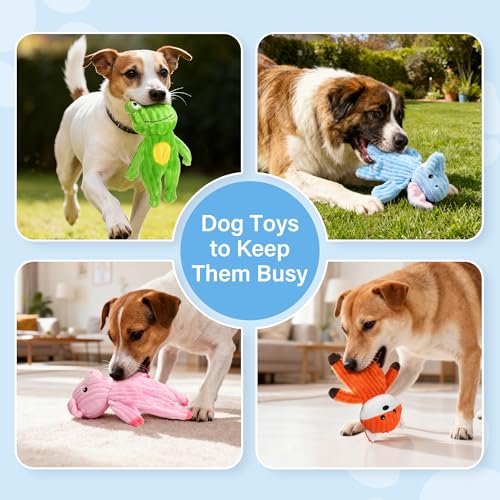 Prime Pets Dog Toys, 5 Pack, Plush Dog Squeaky Toys, No Stuffing Bodies, Crinkle Animals Pet Toy for Small Medium Large Dogs, Puppy Chew Toy to Keep Them Busy - Image 6