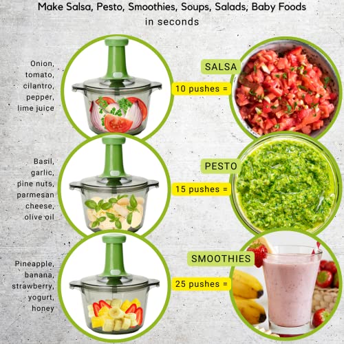 Brieftons Express Manual Food Chopper: Large 8.5-Cup, Hand Chopper Vegetable Cutter To Chop Veggies, Fruits, Herbs, Garlic Onion Chopper For Salsa, Salad, Pesto, Guacamole, Coleslaw, Indian Cooking #TOP6