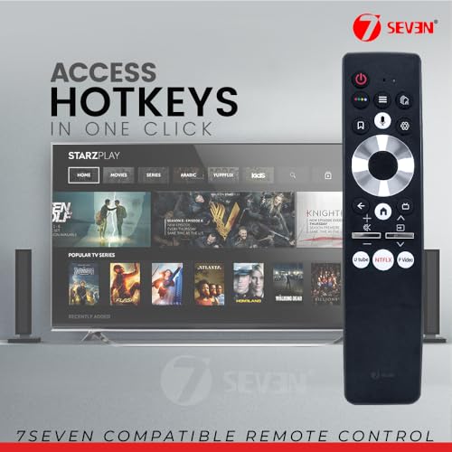 Image of 7SEVEN Compatible of Haier Bezel Less Tv Remote Original HTR-U29A Model Suitable to LE43K6600SG LE50K6700UG LE65S8000UG Variant AI Smart Voice Command by Google Assistant - Pairing Must !