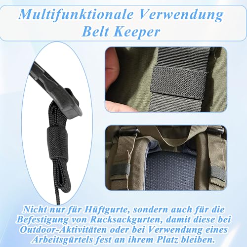 NISENTIA 20 Stück Gürtelschlaufe, Elastische Gürtelschlaufen Ersatz Belt Keeper Loop Gürtelhalter aus Nylon Riemenhalter Schwarz zum Befestigen von Gürteln Rucksäcken Tragetüchern