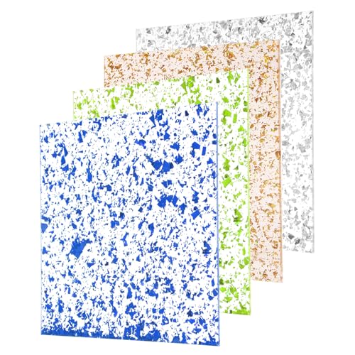 Feuille acrylique anti-éclats de 3mm lot de 4 plaques PMMA pailletées pour découpe laser