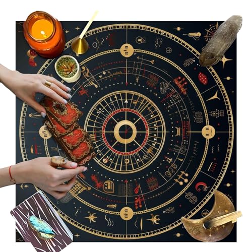 Jongyumo Tarot-Wahrsagerei-Tuch | Geheimnisvolle Tarot-Wahrsagematte,Tarot-Matten-Tuch, Tarot-Matte zum Ausbreiten, Tischzubehör für Party, Familientreffen, Picknick