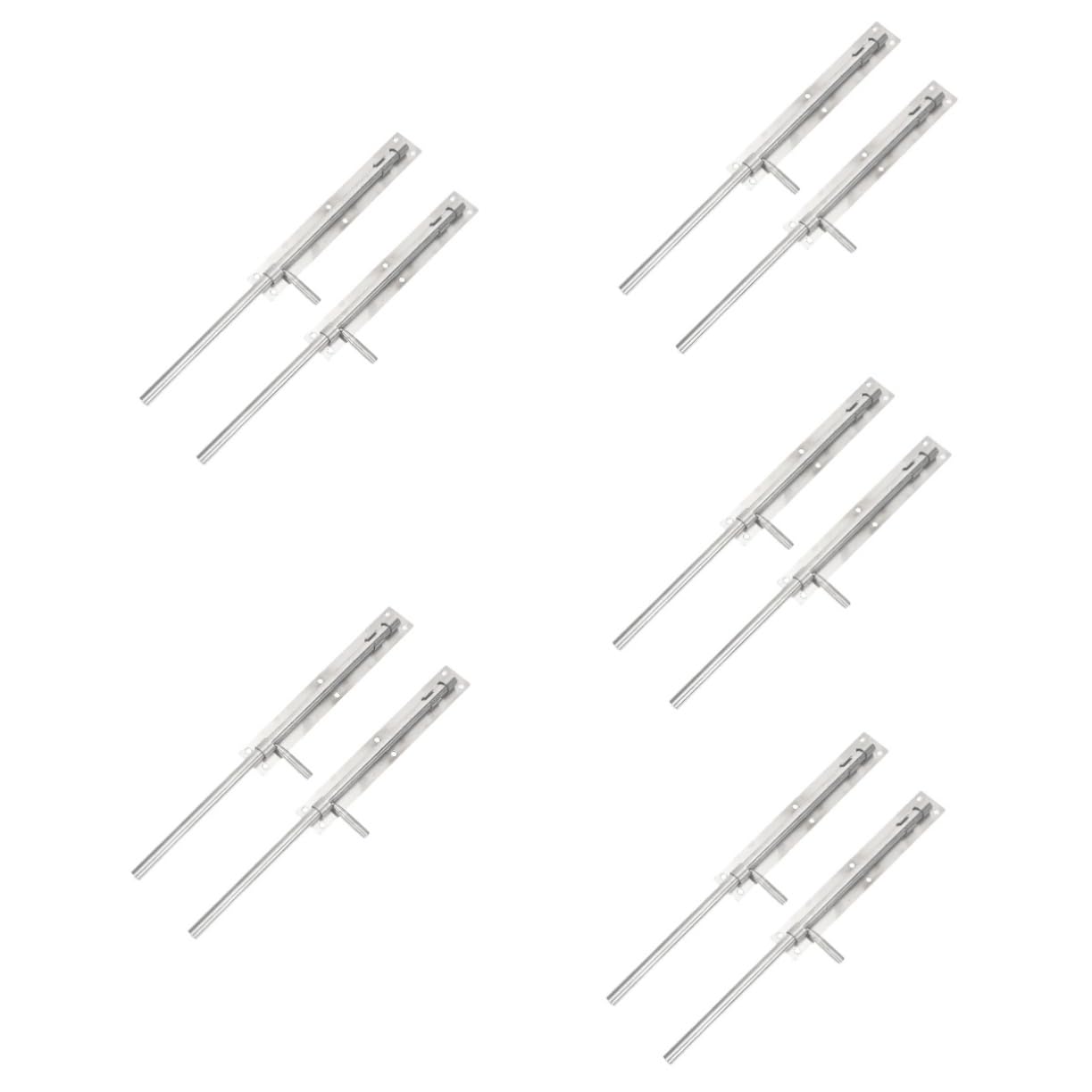 Tige de chute de porte et loquet de portail argentés avec support de fixation stable