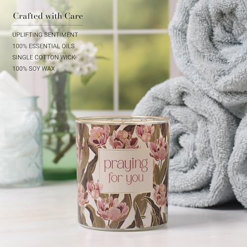 Image of Christian Art Gifts Praying for You Scented Candle: Soy Wax, Bible Verse