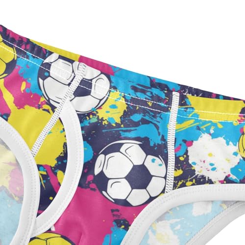 Wusikd Soccer Balls Boys' Underwear Cotton Splashes Boys Briefs Soft Toddler Underwear 2T4