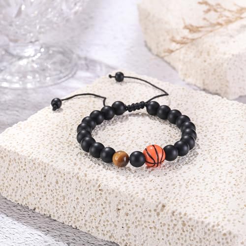 BABORI Basketball Gift for Basketball Players Lover Fans Men Basketball Accessories Bracelets Stuff for Teams Gifts End of Season Party Birthday Gifts for Son Grandson Teammates - Thumbnail 5