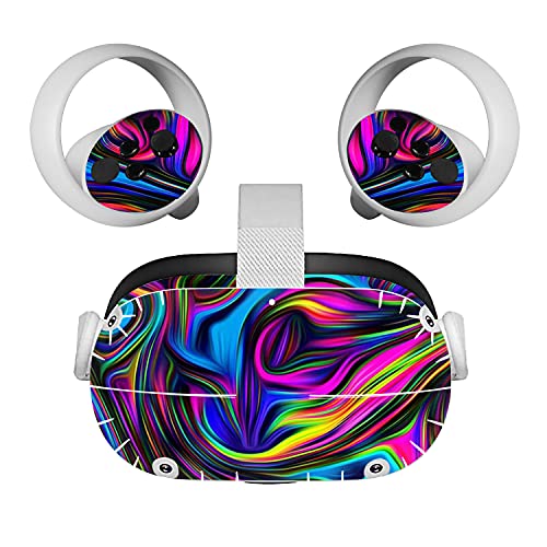 Vozehui Stickers for Oculus Quest 2 VR Headsets and Controllers, Vinyl Decal Skin for Oculus Quest 2,PC Gaming Virtual Reality Protective Accessories