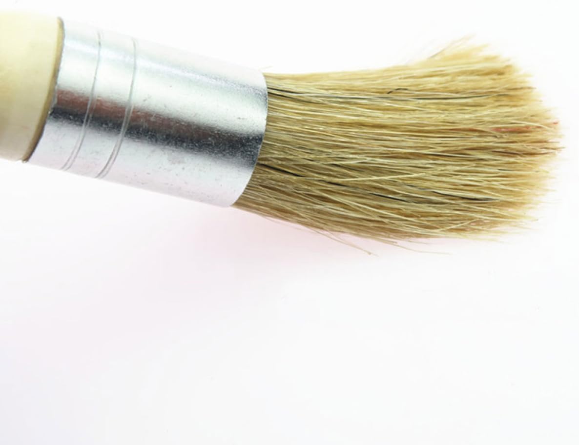 2pcs Round Head Oil and Acrylic Painting Brushes with Wooden Handles, Small Stencil Bristle Paintbrushes for Fine Detail, Suitable for Artists and DIY Crafts