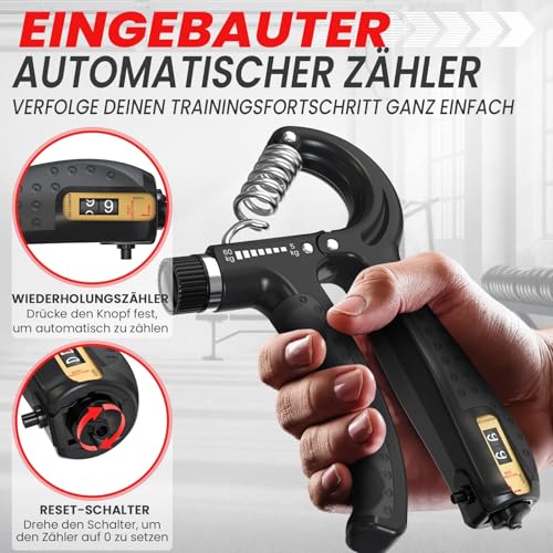 FUNFLEX Handtrainer Fingertrainer, Verstellbares Griffkraft Trainer Set -5-Teilig- Unterarmtrainer, Fingerstrecker Neopren Handgelenk Band - Finger Grifftrainer - Grip Ring, Hand & Unterarm Training