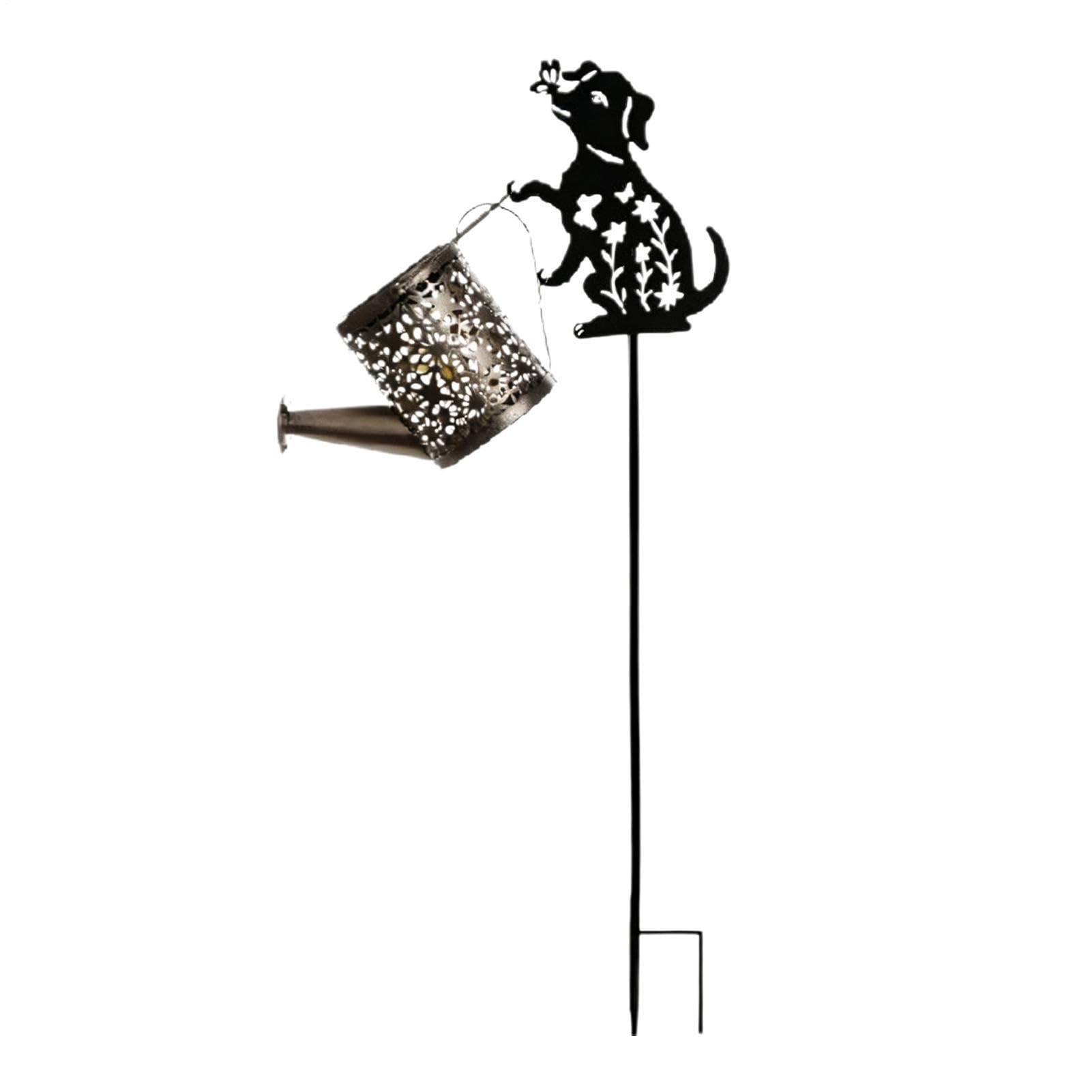 Solar Watering Can - Dog Stake Waterproof Metal Sculpture | Solar Powered Garden Lights,for Park Yard Patio Flower Bed Lawn Pathway Deck Porch