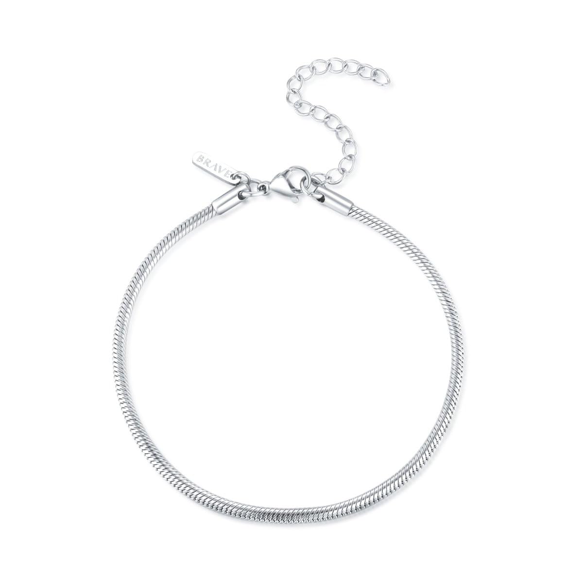 MARLION JEWELS Pulsera de hombre original con cadena redondeada estilo snake con líneas en sentido diagonal. Pulsera de acero quirúrgico bañada en oro/plata para hombre. Joyería hombres.