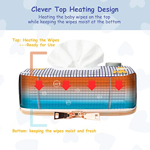 Seposeve Portable Baby Wipe Warmer with 3 Heating Modes, Farewell the Cold Baby Wipes When Changing Diaper, Auto-OFF Protection after 60 Minutes, Wipe Dispenser for Baby, USB Power 5V 2A. Home/Travel.