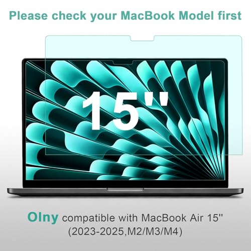 Image of 2-Pack Anti Blue Light Screen Protector for MacBook Air 15-inch (2023-2026, M2, M3, M4, M5), Matte Anti Glare Film Protector for Mac 15.3'' (Model A2941 A3114 A3241 A3448)