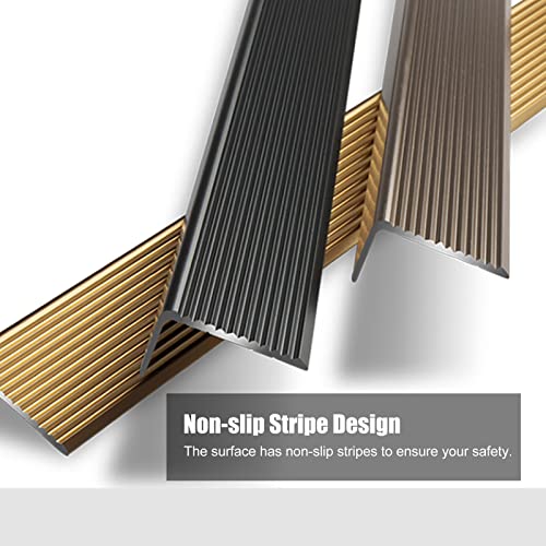 Nez de marche antidérapant aluminium escalier bois béton carrelage maison extérieur 110cm - 5
