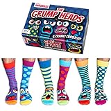 United Oddsocks Grump Heads Box of 6 Odd Socks for Men - UK 6-11, EUR 39-46, US 6½-11½