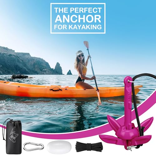 Image of Lounsweer 2 Pack 1.5 /3.5 lb Marine Kayak Anchor Kit Folding Grapnel Anchor Kit Boat Kayak Fishing Accessories for Small Boats Kayaks Canoe Paddle Boards