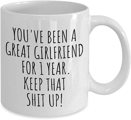 Miniatura 9 de 1 Año Aniversario Novia Taza Regalo Divertido Para Novia Primera Relación De Citas Pareja Juntos Café Taza De Té 15 oz