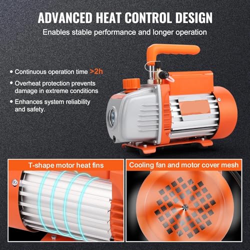 Bombas de vacío CPBGXJZD 3.5/5/7CFM AC120V para reparación HVAC y mantenimiento de refrigeración miniatura 4