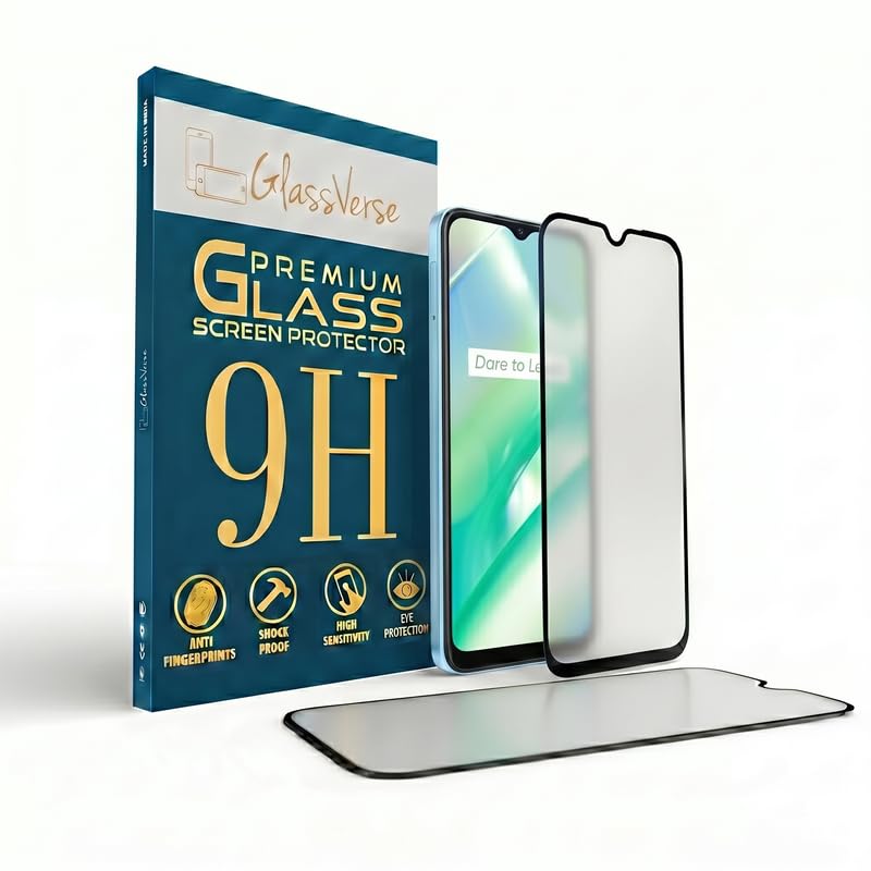 Image of GlassVerse Matte Tempered Glass for Realme C33 (2023) | Anti Glare, Smooth Touch Screen Protector, 9H Hardness, Edge to Edge, Case Friendly, Hassle-less Installation Kit Included. (Pack of 2)