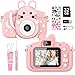 Gofunly Macchina Fotografica per Bambini, 2.0 Pollici Schermo HD da 20MP 1080P Selfie Videocamera Bambini con Scheda 32GB, Fotocamere Digitali per Bambini Regalo Natale &Compleanno da 3 a 12 Anni Rosa