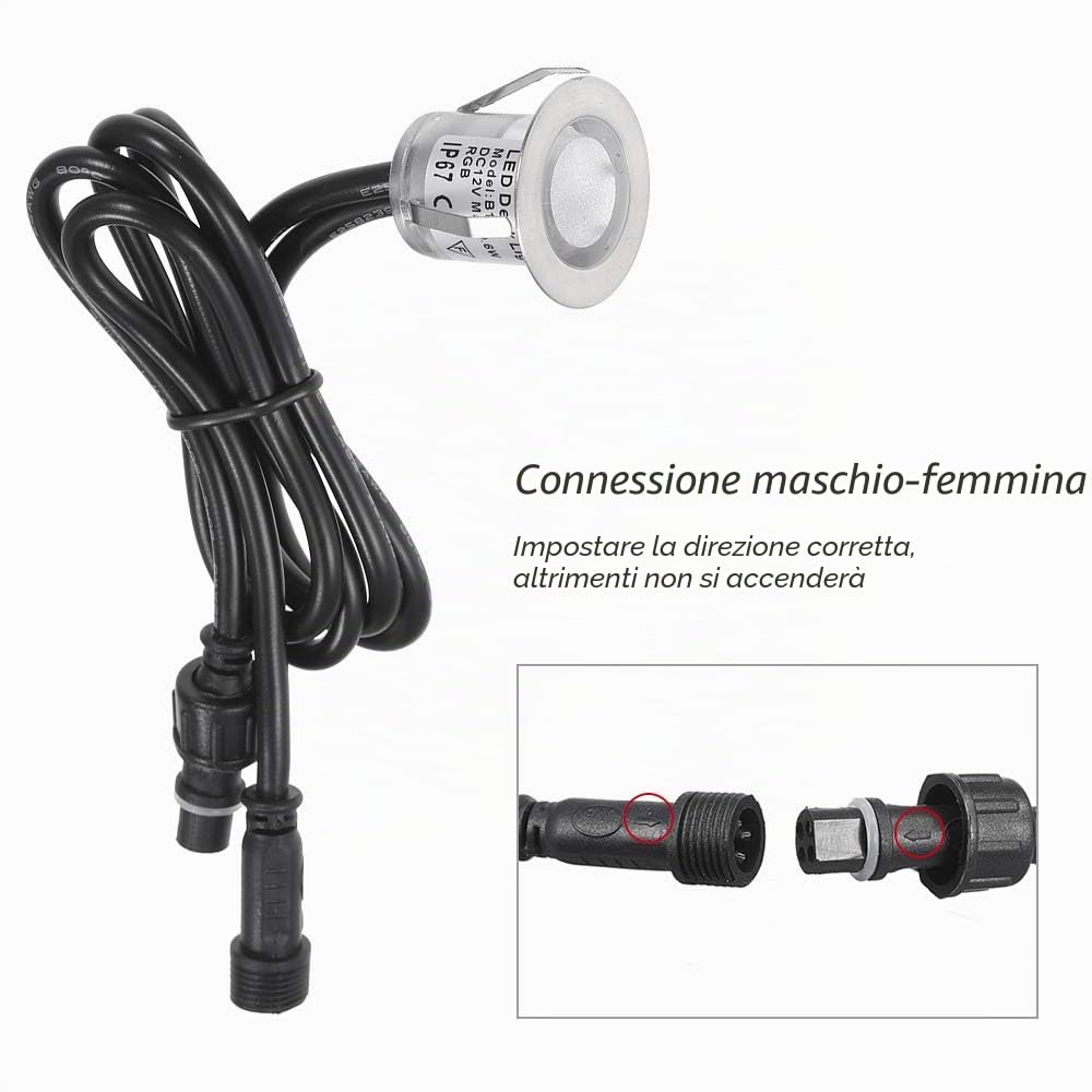 Faretti Incasso,Lixada 10PCS Luci di Coperta LED con Telecomando 500LM Lampada da Incasso a Terra 16 Colori RGBW 4 Modalità di Illuminazione Regolabile IP67 Impermeabile