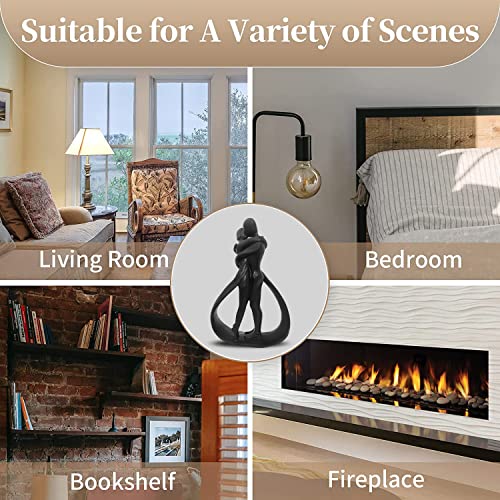 Shinesorc Couple Modern Sculptures Home Decor Romantic Gift For Weddings Valentine's Day And Anniversaries Decoration Figurine For Girlfriend, Bridal Shower, Engagement (Black) #TOP4