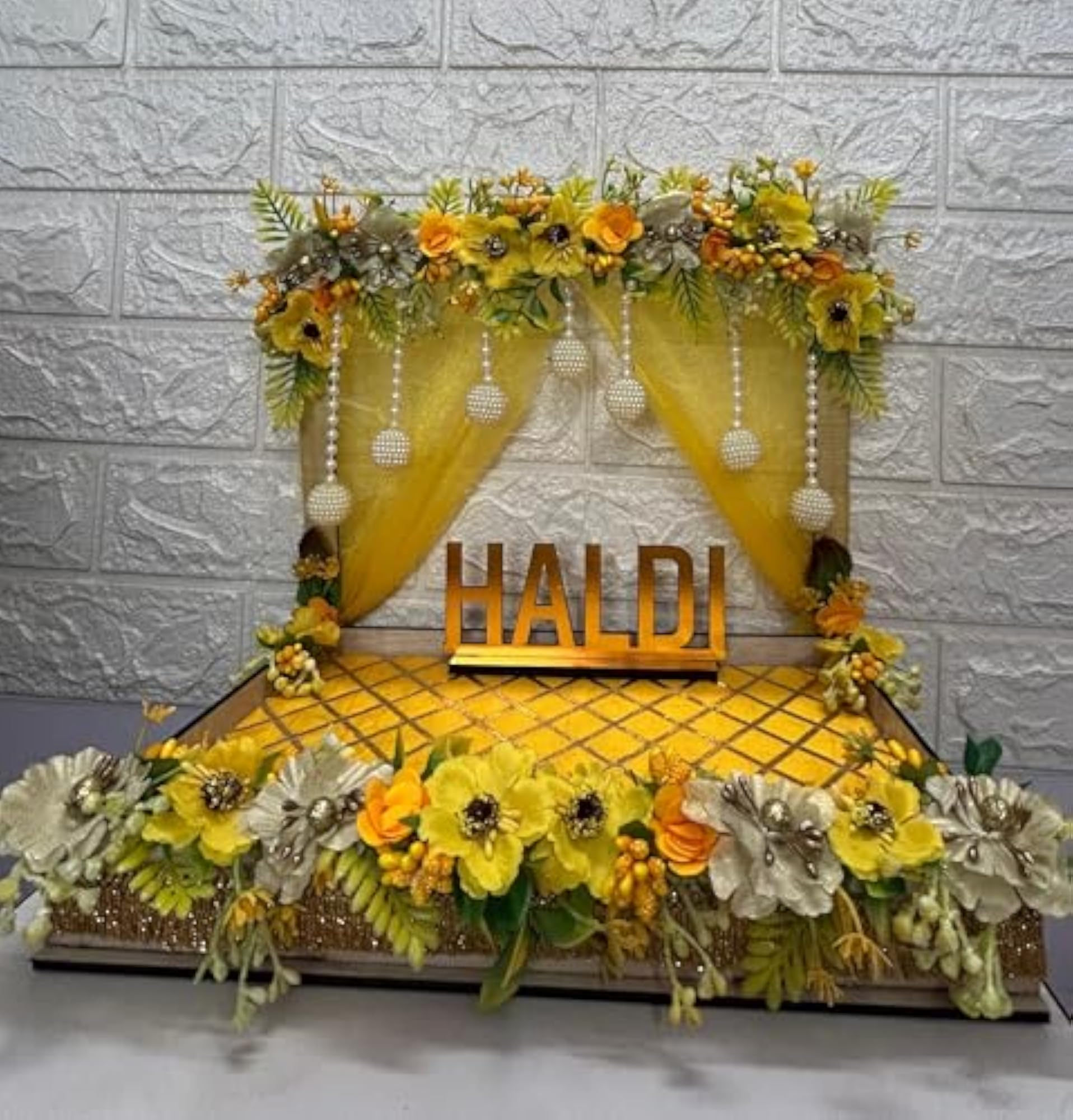 Decorative Haldi Plates Platter Holder Tray