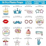 Colorful Birthday Decorations Photo Booth Props Happy Birthday Party Decorations Photobooth Props Kits for Boys Girls Kids Party Rainbow Party Baby Shower Supplies - Image 5