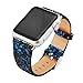 KuToo Replacement for iWatch Band,3D Bling Glitter Leather Watch Band Wristband Bracelet Strap for Series1 2 3 Smart Watch Strap Acessory (42mm Black Blue)